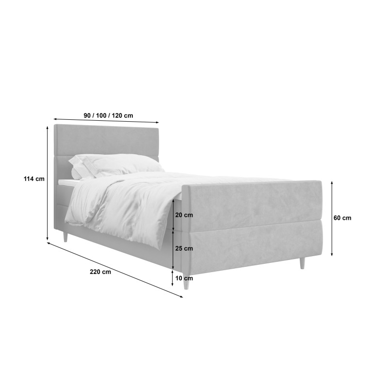 Łóżko kontynentalne FLO PLUS 90x200    | CORNERO